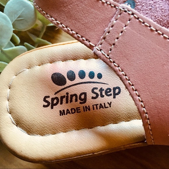 🌿Pink Leather Spring Step Wedge Slip Ons - Picture 7 of 12